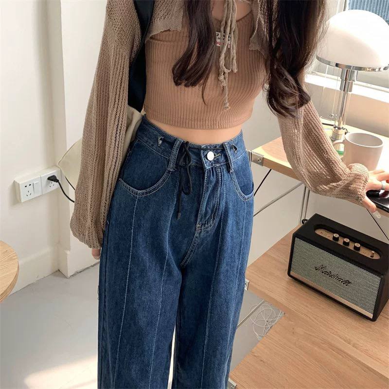 BEARYJEANS Blue Denim Culottes Jeans Celana Kulot Wanita Highwaist Jeans Korean Style Celana Fashion Wanita Baggy Jeans - BJ007