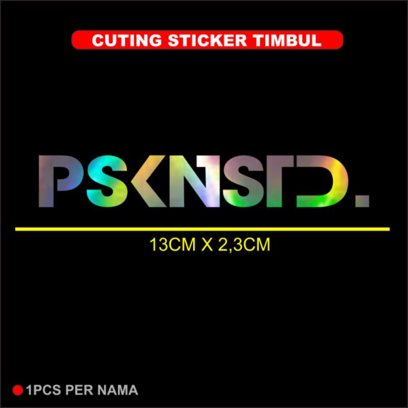 Sticker nama hologram cuting sticker psknstd spedhunter buat motor helm bagus