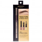 Browit Trio Tips Eyebrow Pencil by Nongchat | Pensil Alis 3 in 1 Waterproof | Easy Drawing | Air Cushion Sponge | Browit.id