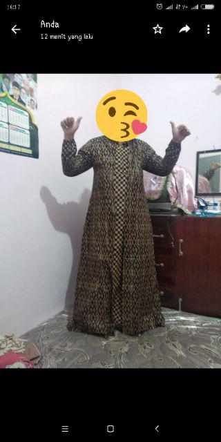Gamis Cardi Lawasan Coklat Gamis Batik Syari Solo Seragam Pesta Modern Cantik Muslim Cewek