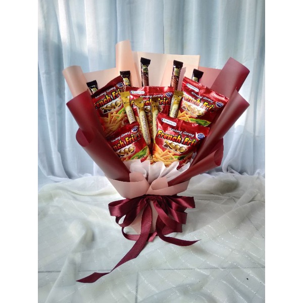 

Buket Snack mix cellophane murah