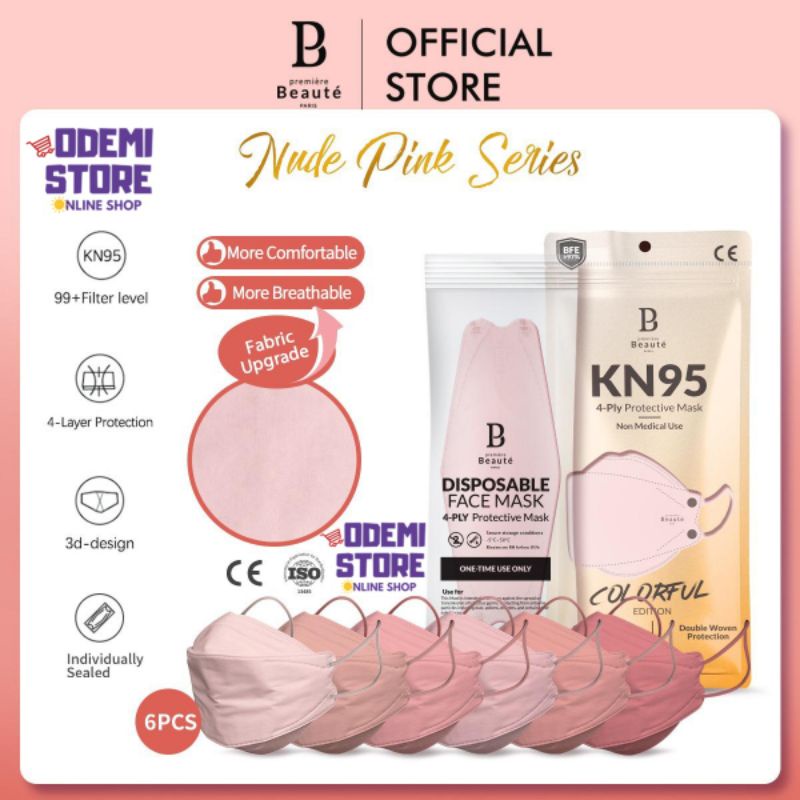 PREMIERE BEAUTE FACEMASK 4 PLY EARLOOP ISI 6PCS MASKER KN95 EVO