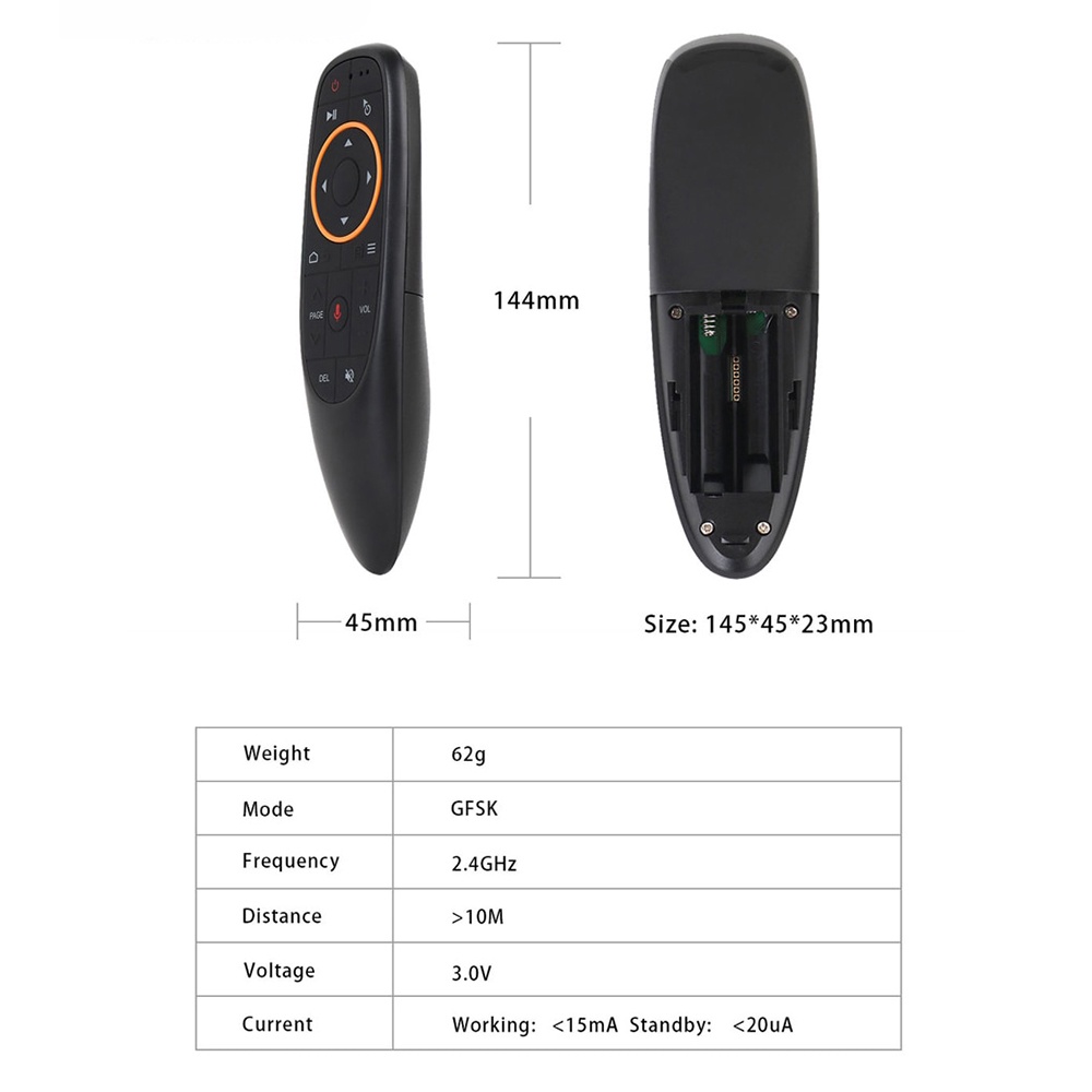 WIRELESS AIR MOUSE 6 AXIS GYROSCOPE 2.4GHz WITH VOICE CONTROL G10