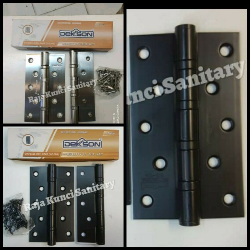 Engsel Dekson Deluxe Hitam 5&quot;X3&quot;x3mmx4BB Stainless SUS 304 Hitam Black/Engsel Pintu Dekson 5 Inch