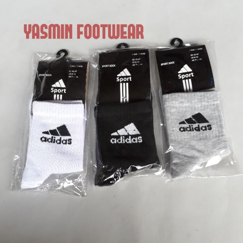 Kaos Kaki Adidas Clima Socks / Kaos Kaki Tenis Badminton Setengah Betis