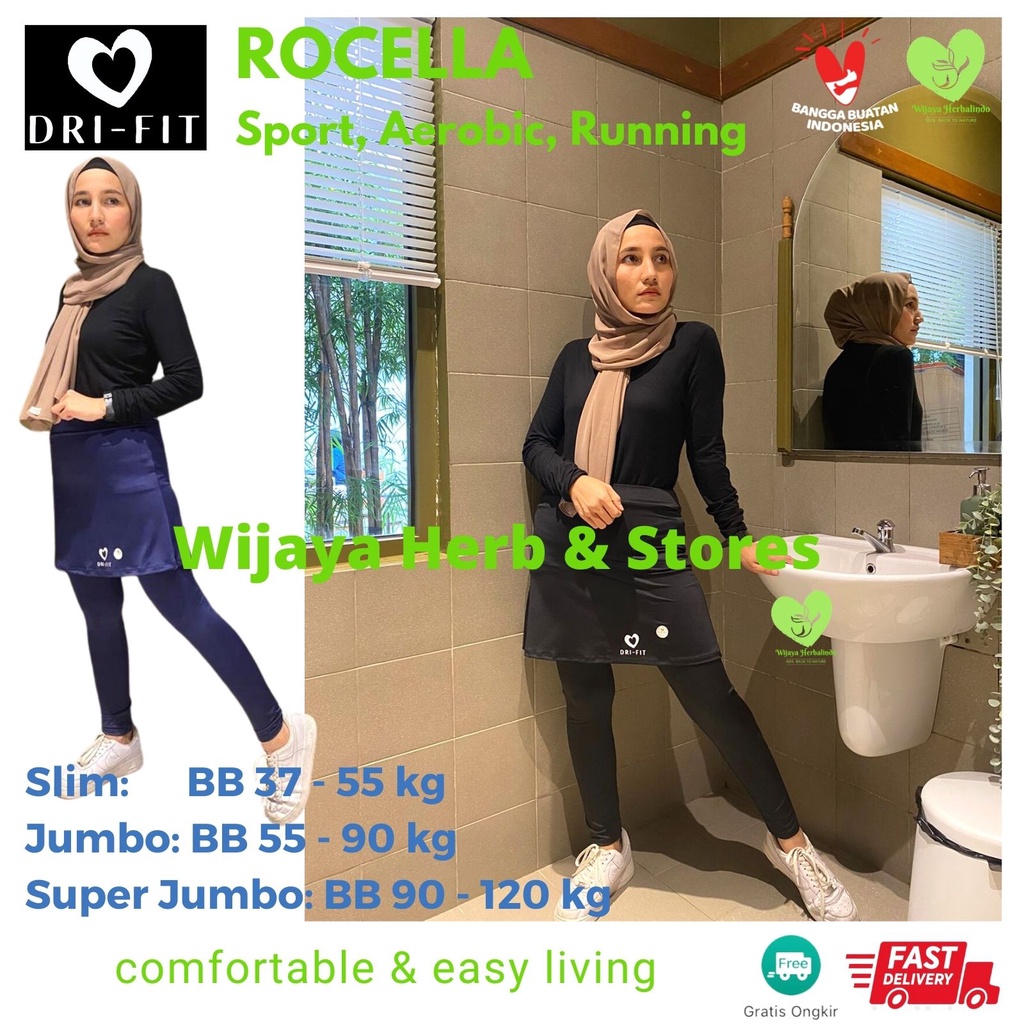 Celana Legging Rok  Senam Zumba Olahraga Wanita – Slim Super Jumbo Zumba Tenis Jogging Berenang Bersepeda