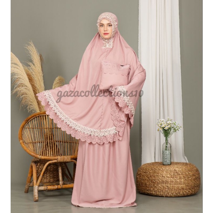 Mukena Dewasa Daily gazacollections10 Rempel Lasercut Renda Mewah Jumbo Traveling Cantik