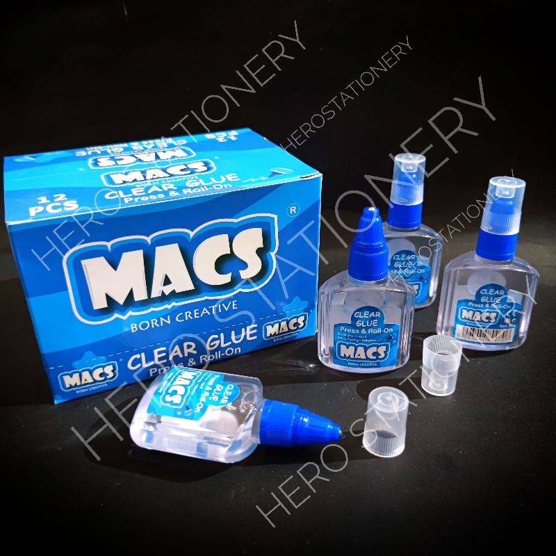 

Lem cair bening clear glue MACS press roll on tip 50 g