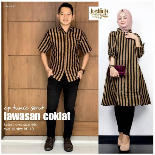 Couple batik lurik Jawa tunik lurik