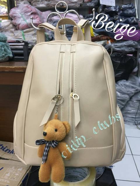 Fashion ransel KULIT PU LEATHER 2res saku oval/fashion wanita /tas ransel murah