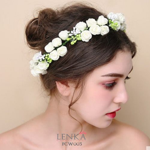 [PRODUK FAVORIT] AKSESORIS RAMBUT PESTA PENGANTIN WANITA ANAK FLOWER CROWN FCW003