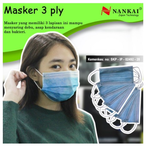 Masker Nankai 3 Ply Isi 50 Pc / Disposable Face Mask 3 Ply