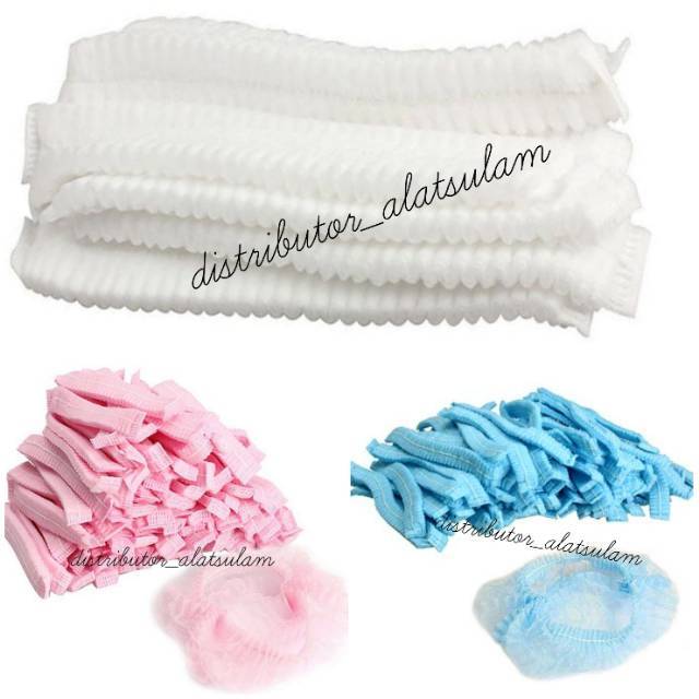 Shower cap 10pcs / penutup kepala disposable utk sulam / bb glow / eyelash extension