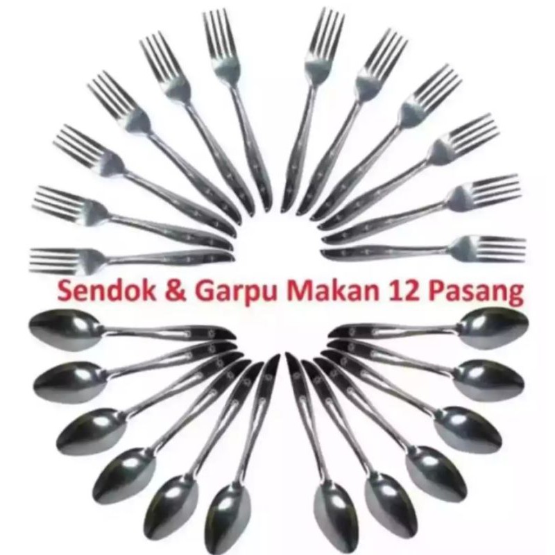 SENDOK DAN GARPU MAKAN 12 PASANG