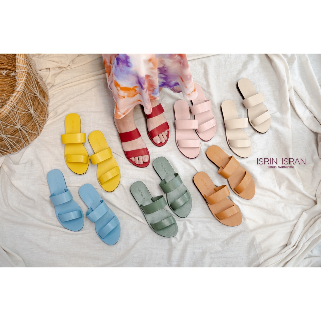 LINEA Sandal Slip On Wanita ISRIN ISRAN ORIGINAL Sendal Wanita Kekinian Sendal Teplek