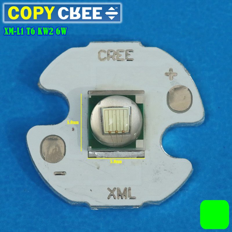 Led Cree Kw GREEN HIJAU 520NM EMITTER 16MM PCB 2.0A
