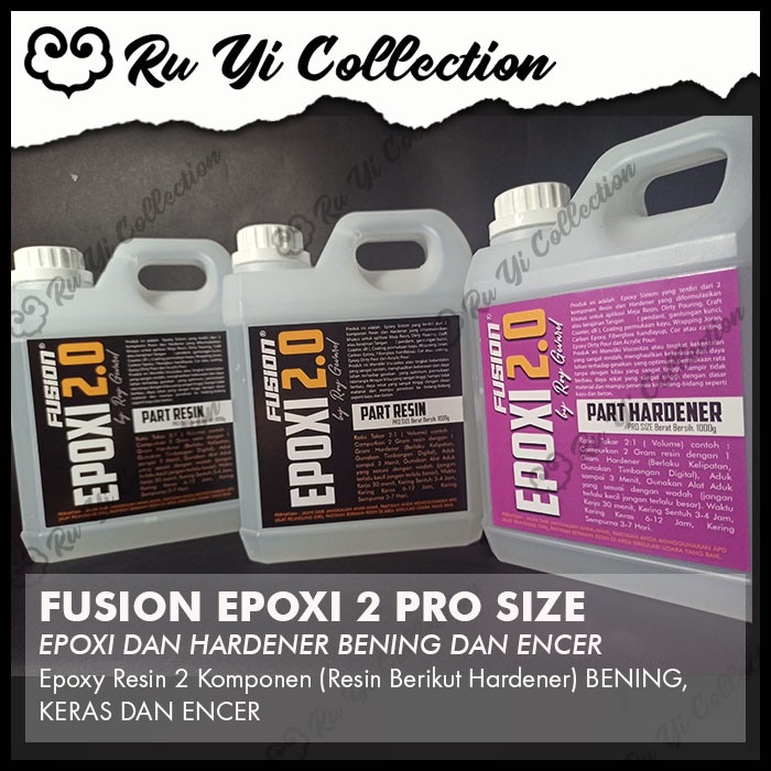 FUSION 2 Epoxy Epoxi Resin Bening Encer 3kg