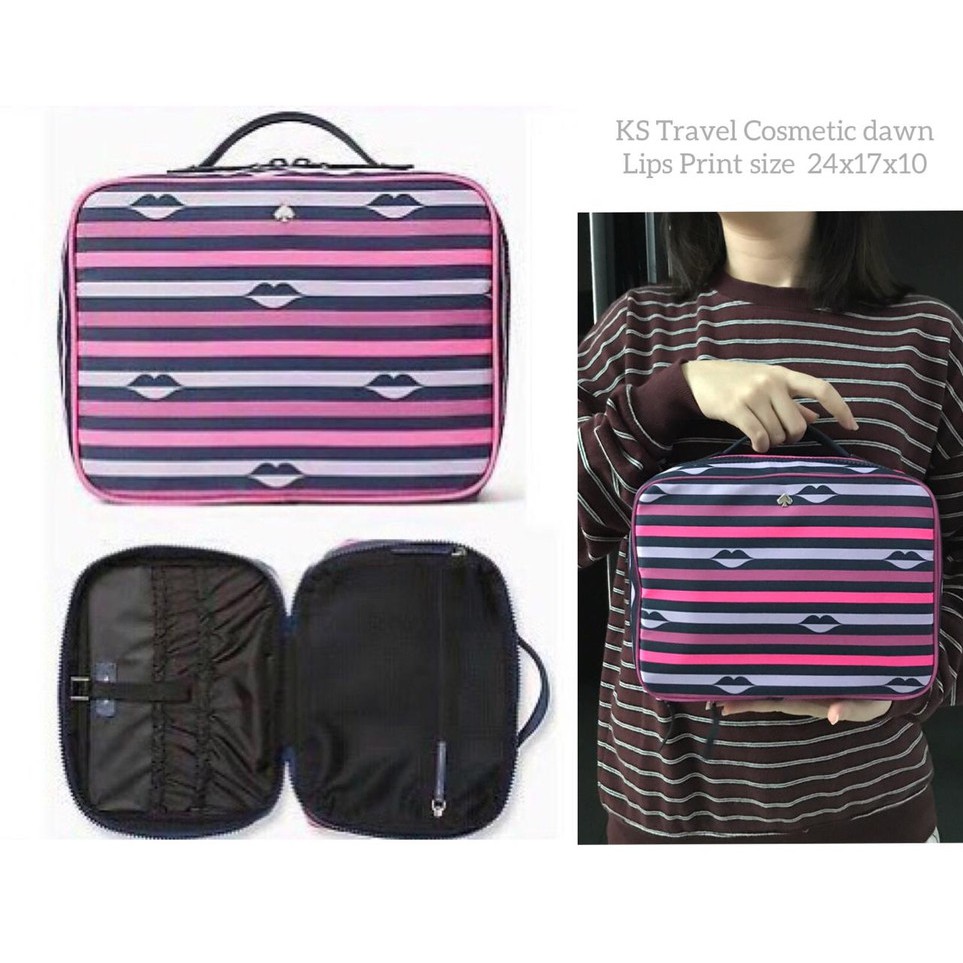pouch kate spade dawn travel case lips pink