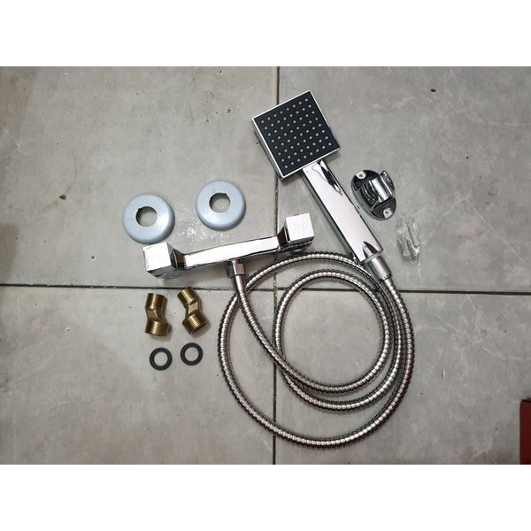 kran mixer panas dingin kuningan dan shower mandi