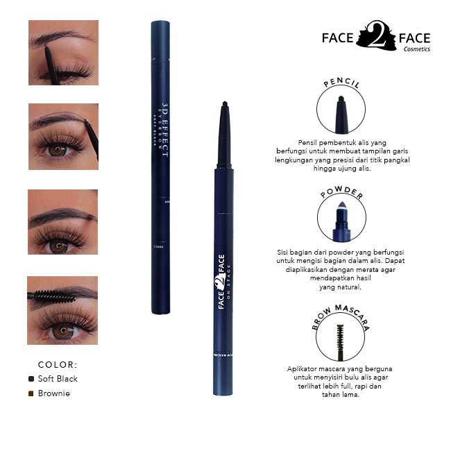 FACE2FACE On Stage 3D Effect Eyebrow Brownie