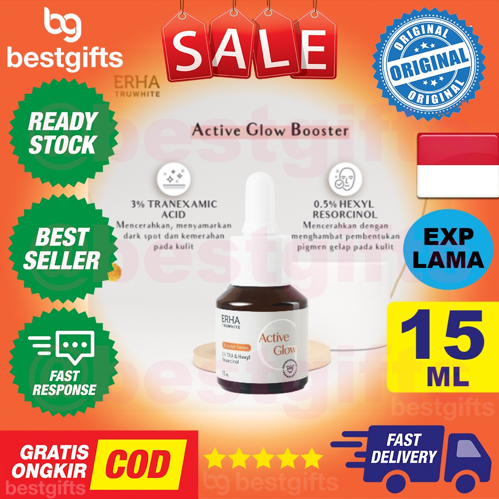 ERHA TRUWHITE ACTIVE GLOW BOOSTER SERIES 3% TXA HEXYL RESORCINOL BOOSTER PENCERAH KULIT WAJAH 15 ML