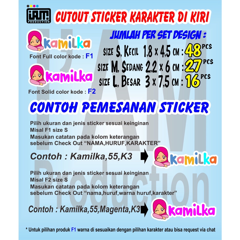 

Sticker CUTOUT WATERPROOF karakter bisa CUSTOM