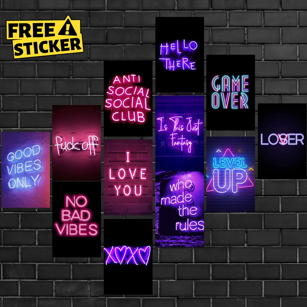 Murah (16PCS) Poster Dinding Kamar Cowok DIstro Aesthetic Ukuran A6