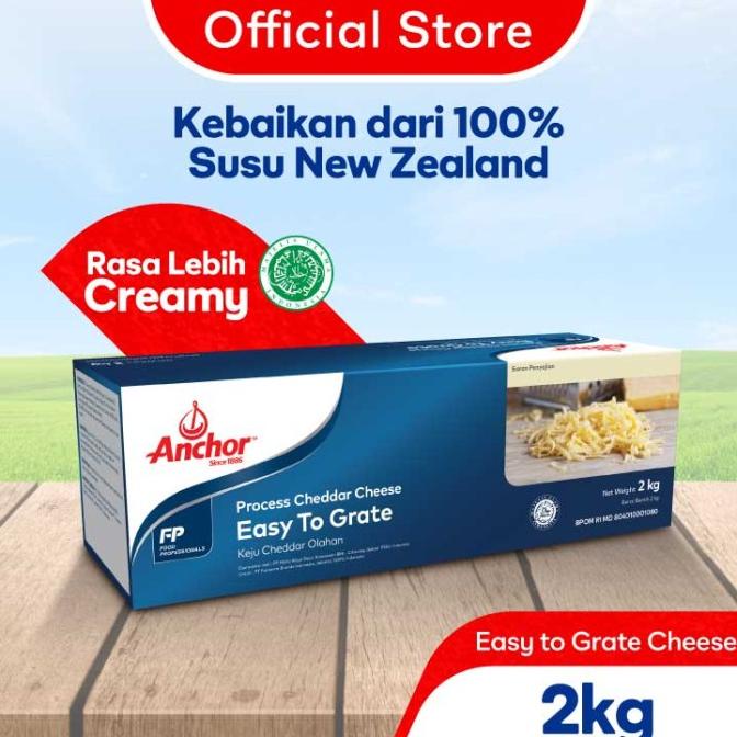 

(BISA COD) Anchor Keju Cheddar Olahan 2kg TERUJI Kode 415