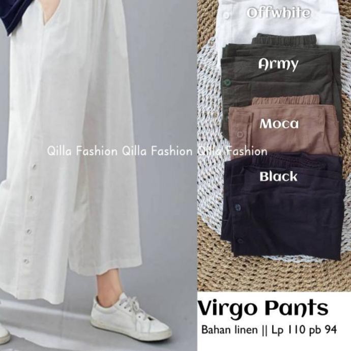 VIRGO PANTS - BINEKE KULOT LINEN KANCING BAWAH KATUN RAMI RYOTA PANT