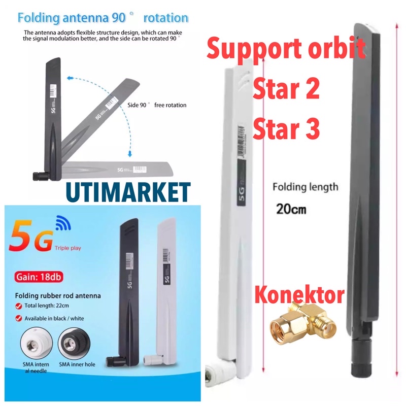 antena modem router 2G 3G 4G 5G orbit star 2 star 3 high gain 18dbi home router huawei telkomsel