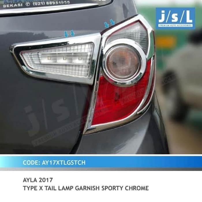 Garnish Lampu Belakang New AYLA 2017 tipe X Sporty Chrome