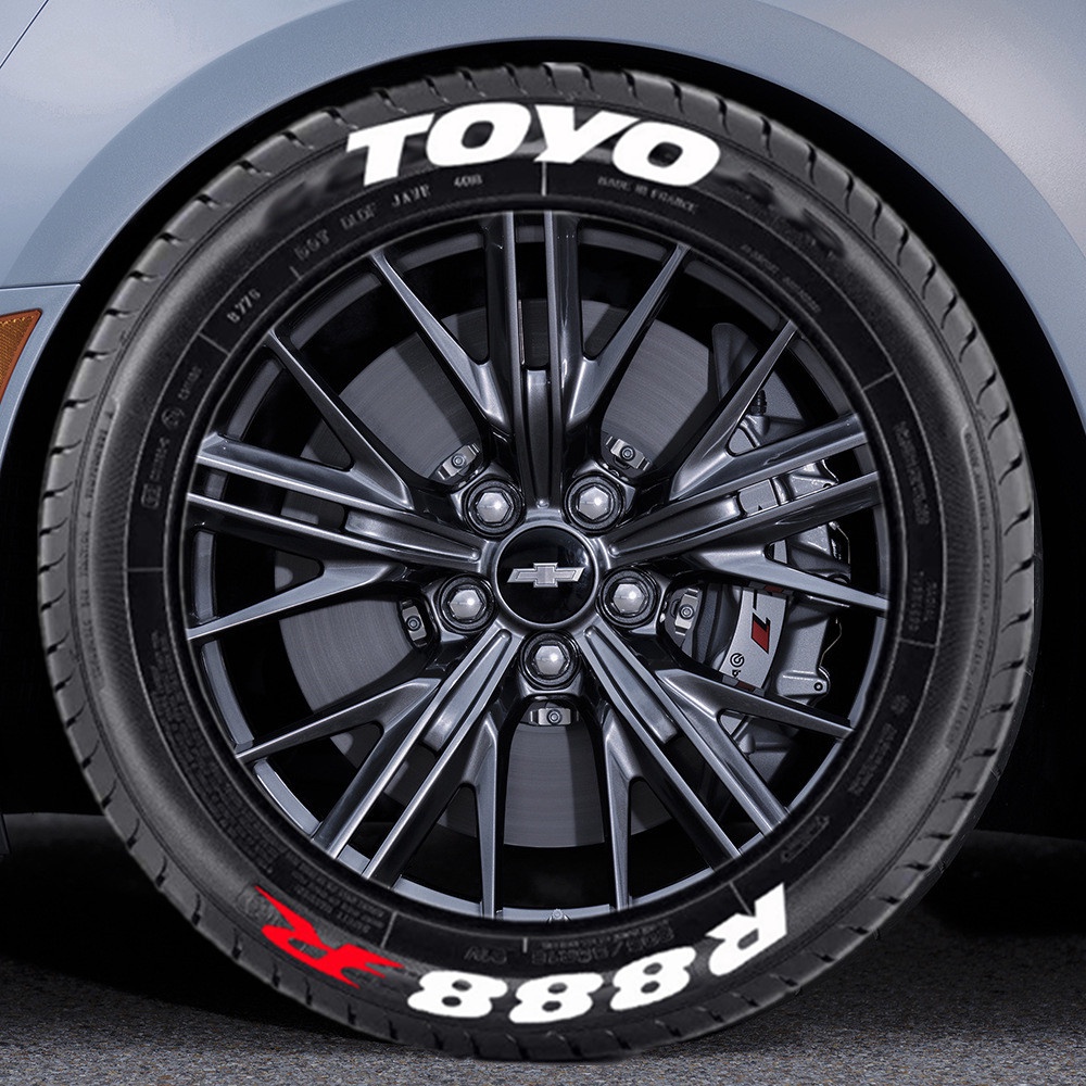 Toyo R888 Sticker Dekorasi Velg Mobil Bahan Karet Anti Air Motif Tulisan Racing 3D