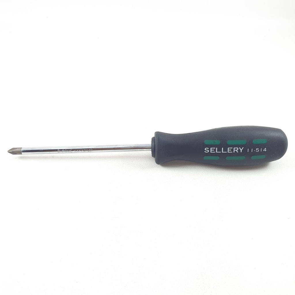 Obeng Plus 4 inch Sellery 11-514 Diameter 5mm Panjang Besi 10cm Magnet Gagang Karet