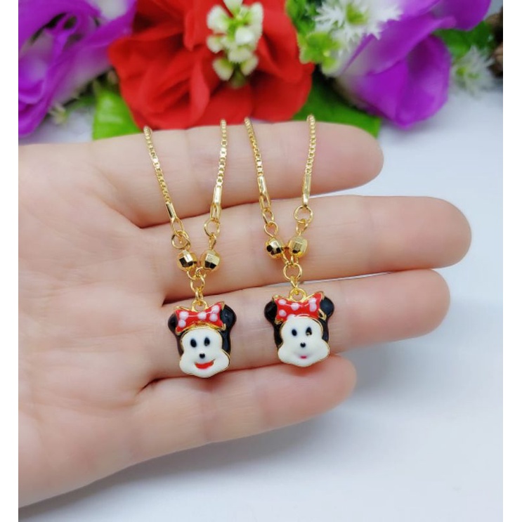 Set Kalung Anak-Anak Xuping Mickey Lapis Emas 18k J01.J02