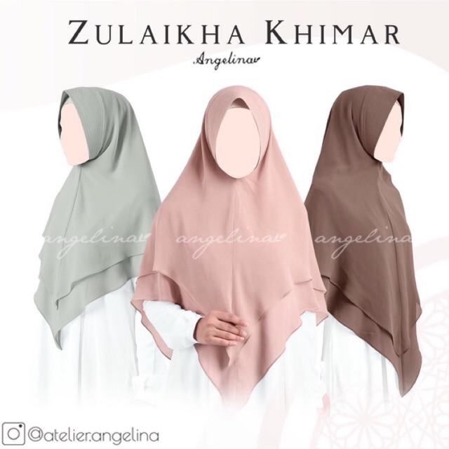 Ready Soon Zulaikha Khimar Grey SP S Edisi Mei Atelier Angelina