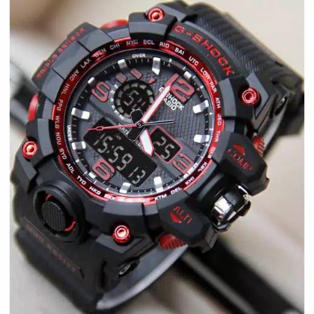 WATER RESIST G-Shock GWG 1000 Gshock Digital Double Time Rubber Jam Tangan Pria