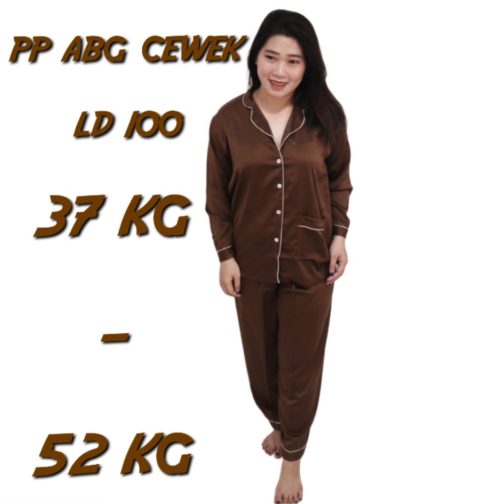 BAJU TIDUR ABG REMAJA COWOK/CEWEK/ PIYAMA LENGAN PANJANG SETELAN CELANA LD 100