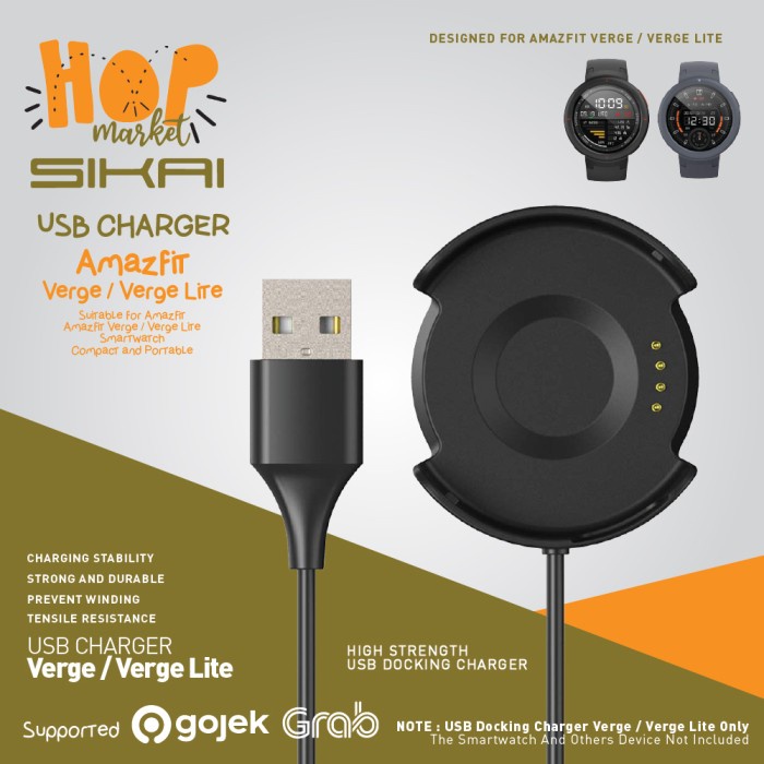 SIKAI USB Dock Portable Charger for Xiaomi Amazfit Verge / Verge Lite