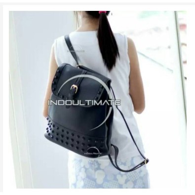 Ultimate Tas Ransel Wanita YM-266 - Black / Tas Sekolah Anak / Tas Cewek Backpack Korea Import