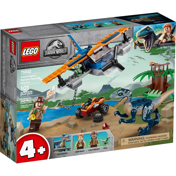 LEGO 75942 Jurassic World Velociraptor Biplane Rescue Mission