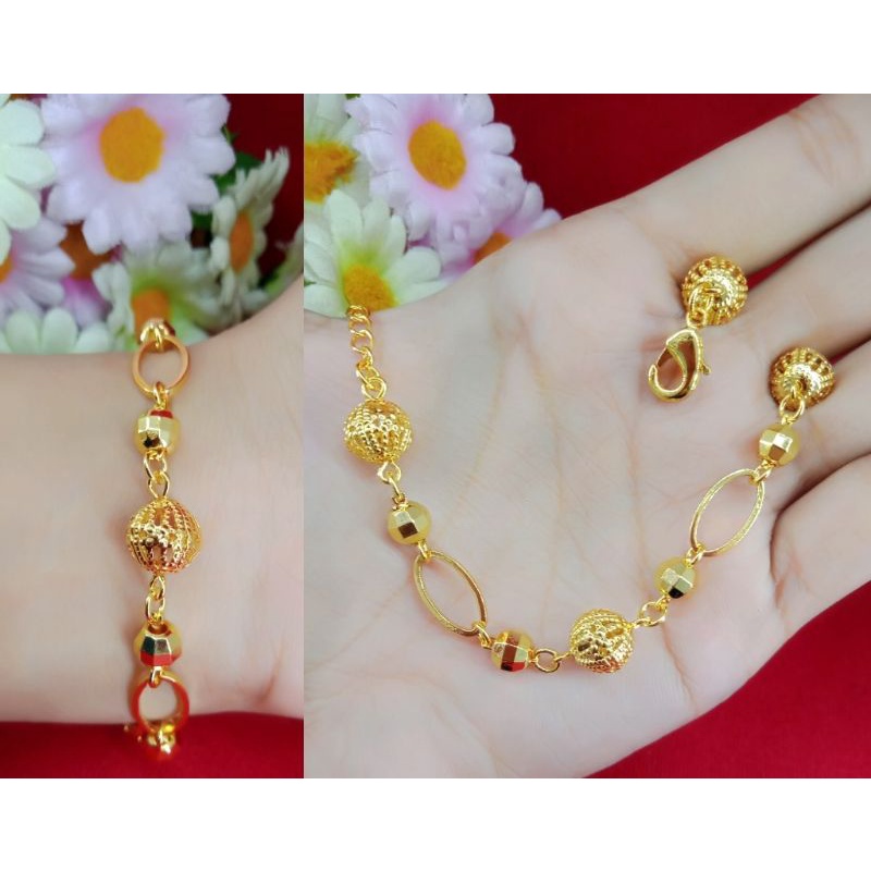 Emas muda kadar 35% gelang model keroncong bulat perhiasan emas muda kadar rendah