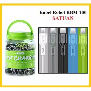 Kabel Charger USB  Robot RBM100 Micro USB Original 100cm Fast Charging