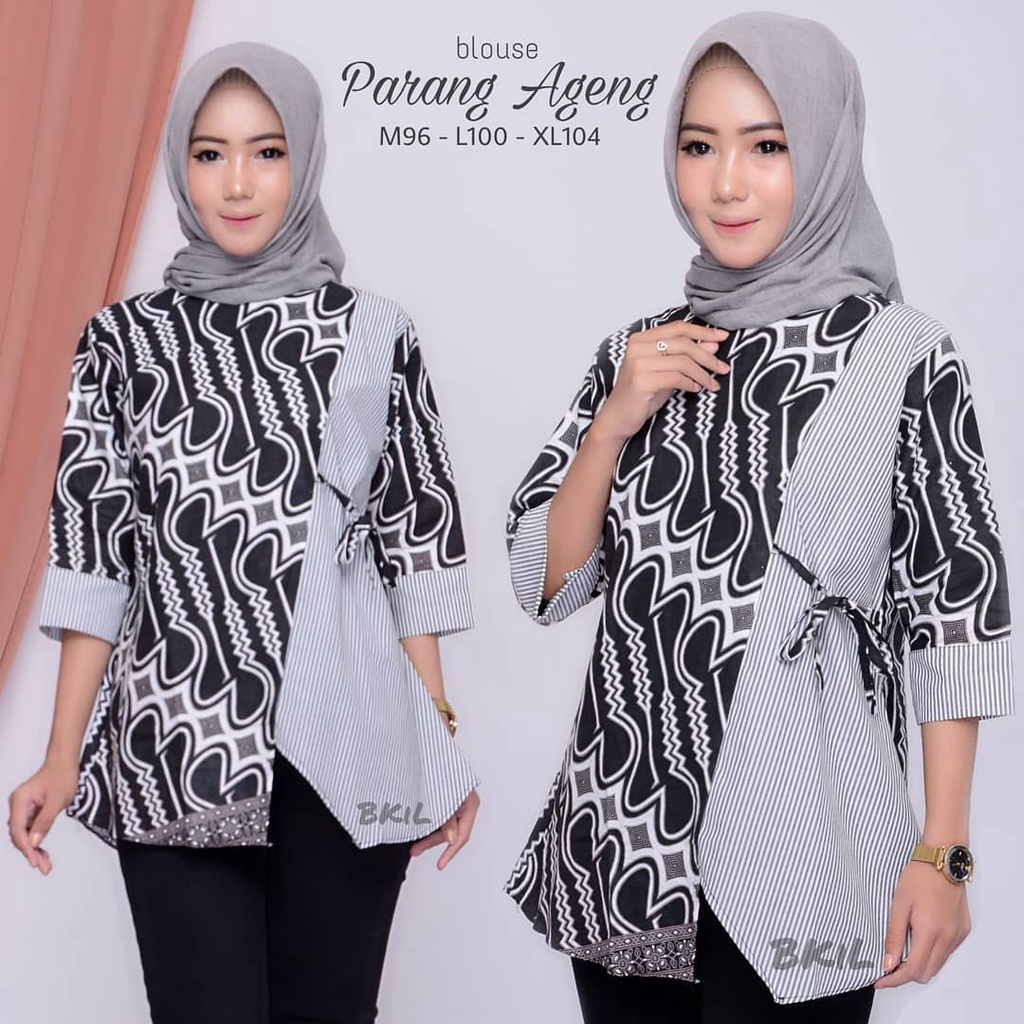 tey-17 Batik wanita ASJ SA HRB026 Kenongo Kemeja Tosca Pendek-2