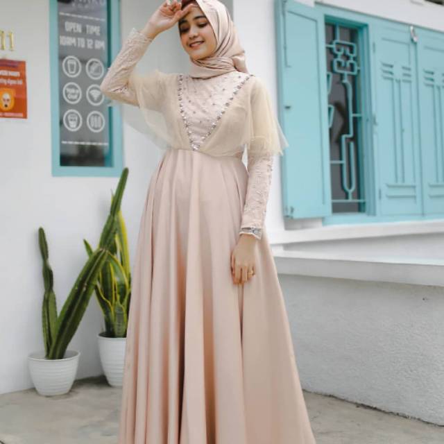 Gaun Brokat Payet Gamis Brokat Shopee Indonesia