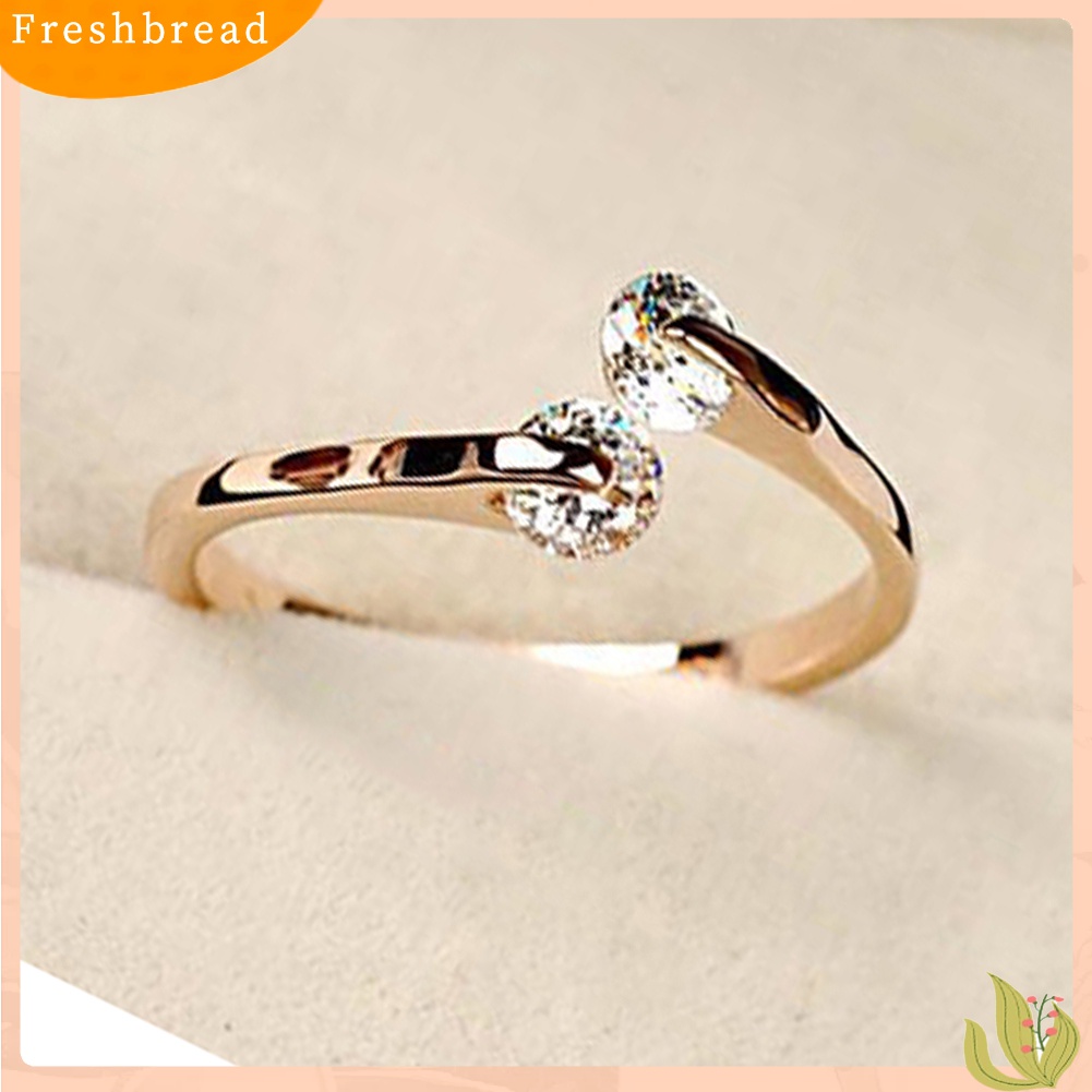 [TERLARIS]Women Shiny Adjustable Two Zircons Inlaid Knuckle Open Ring Fashion Jewelry