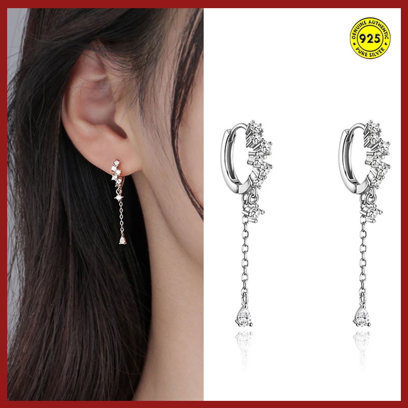 Anting Tusuk Sterling Silver 925 Model Rumbai Untuk Wanita