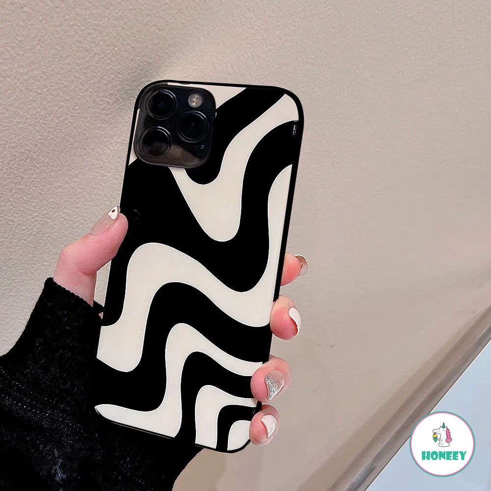 Soft Case TPU Shockproof Motif Zebra Hitam Putih Cover IPhone 14 13 12 11 Pro Max XR X XS 7 8Plus