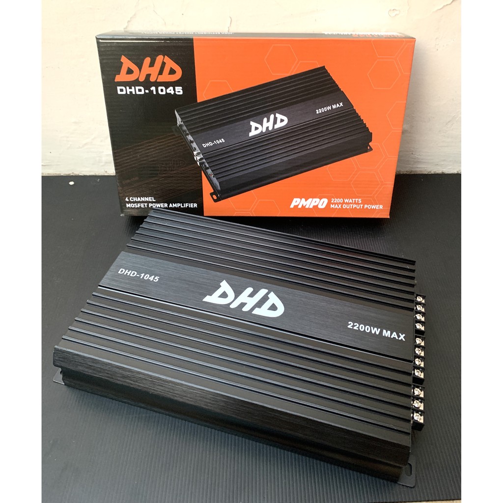 DHD 1045 Power Amplifier 4 Channel Audio Mobil Black And Silver