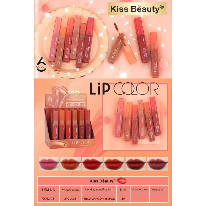 [Per Batang] Lipcream Kiss Beauty Lip Color Temptation 70063-03