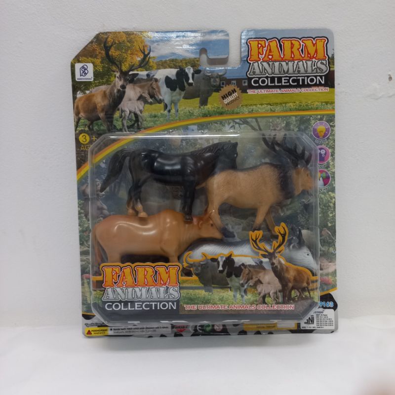 Mainan anak hewan binatang karet peternakan